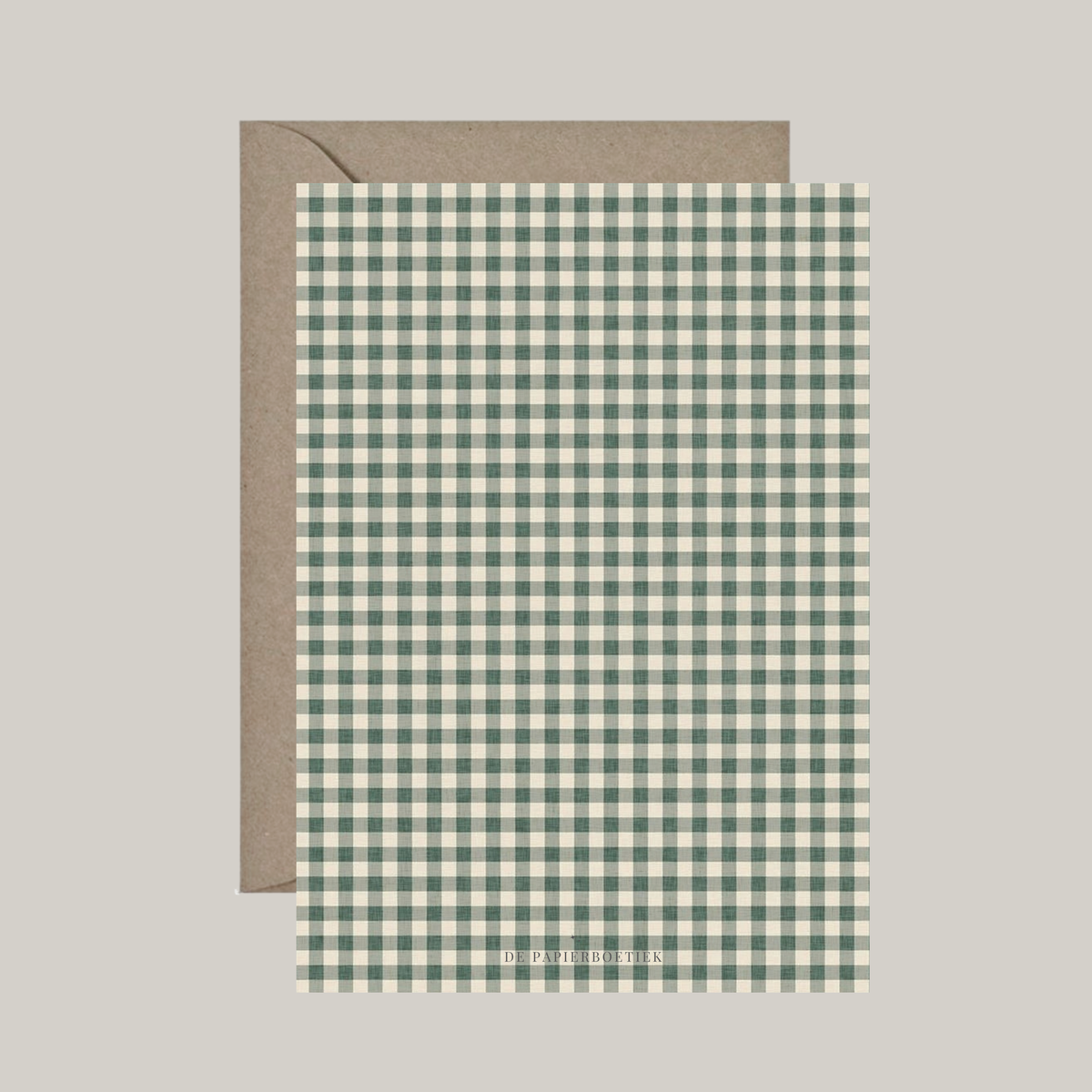 Gevouwen kaart met envelop | winterkrans met strik