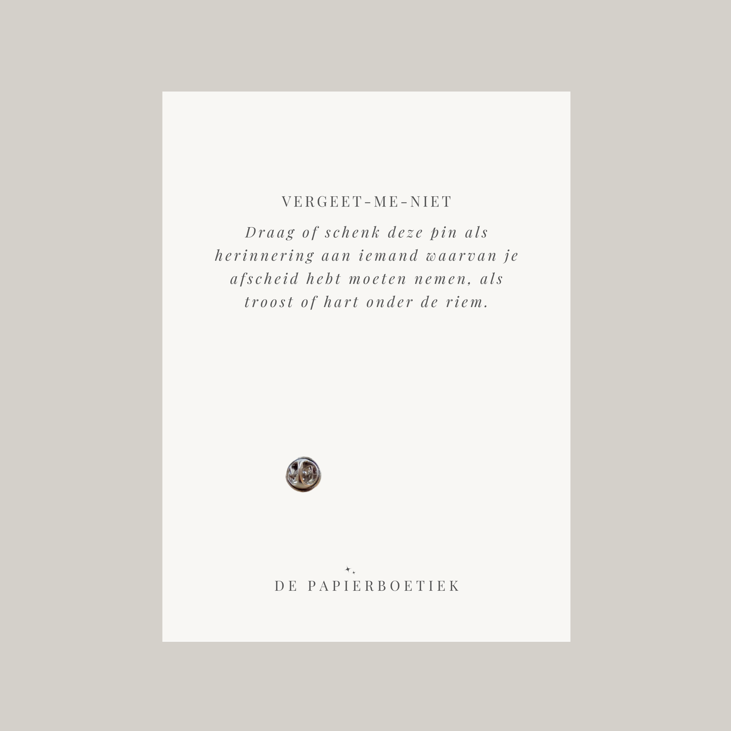Kaartje met pin | vergeet-me-niet