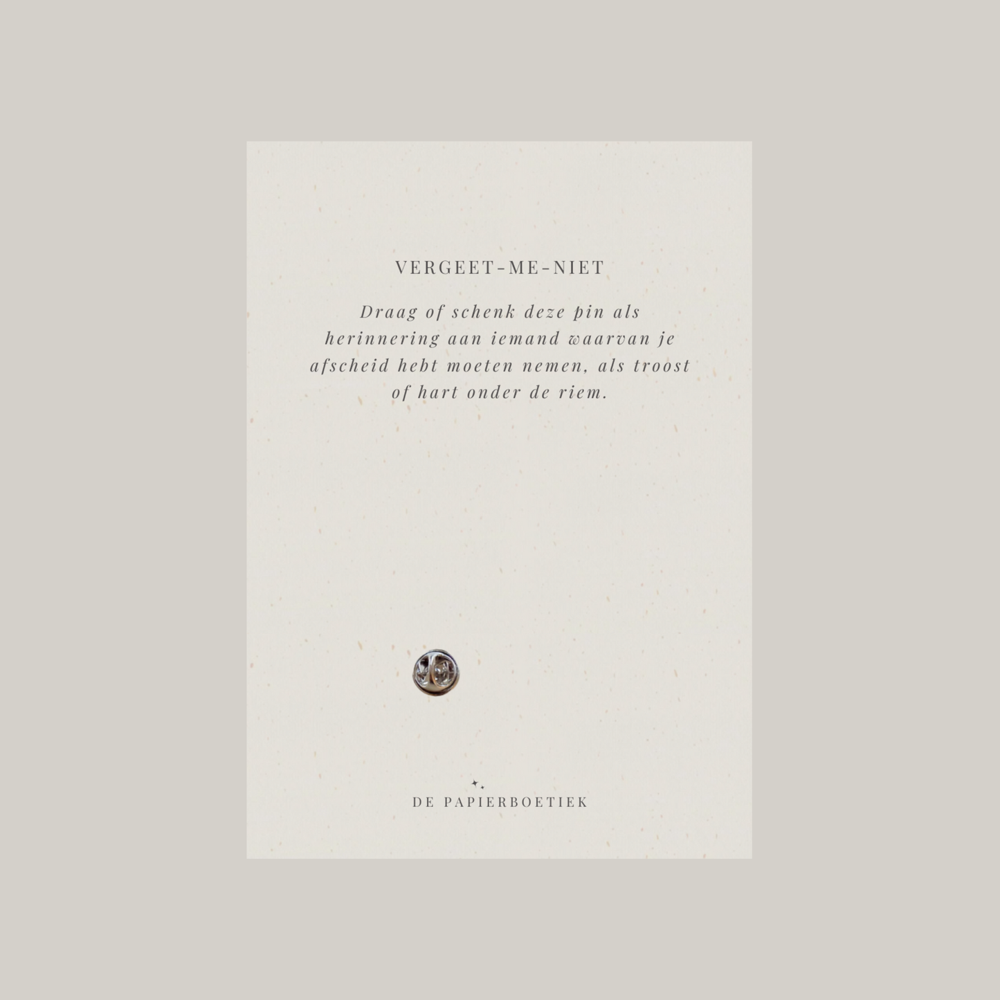 Kaartje met pin | vergeet-me-niet