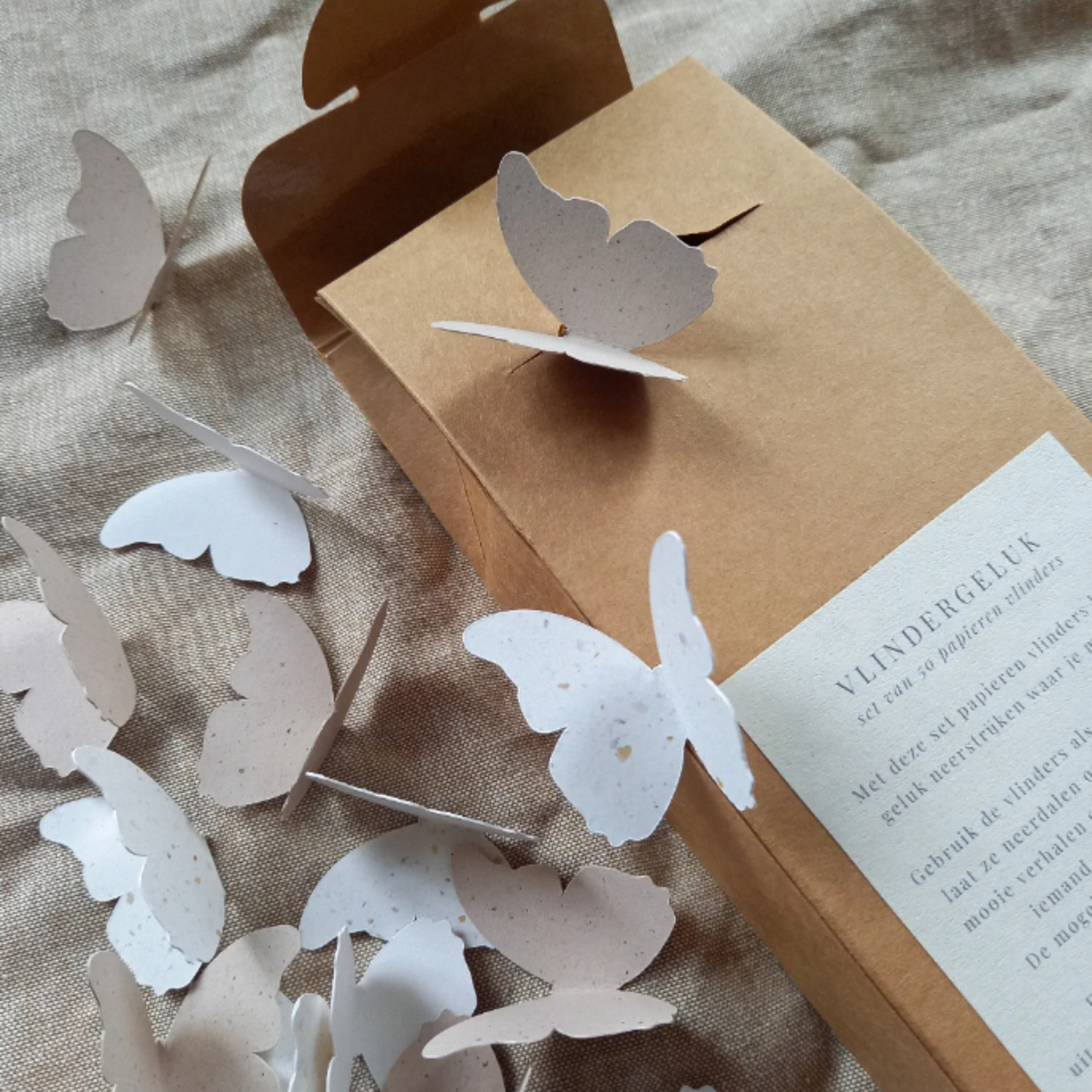 Vlindergeluk | set van 50 papieren vlinders