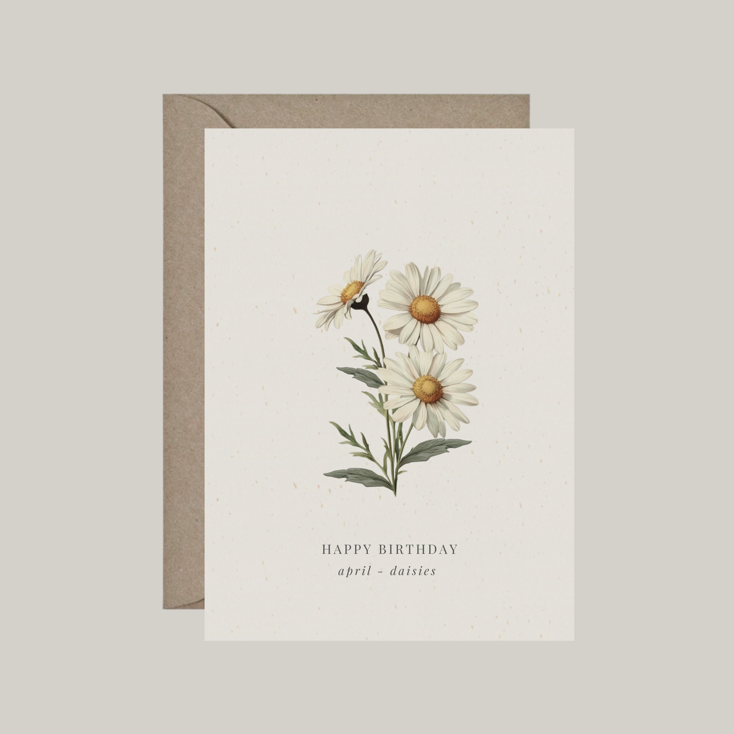 Dubbele kaart met envelop | geboortebloem april