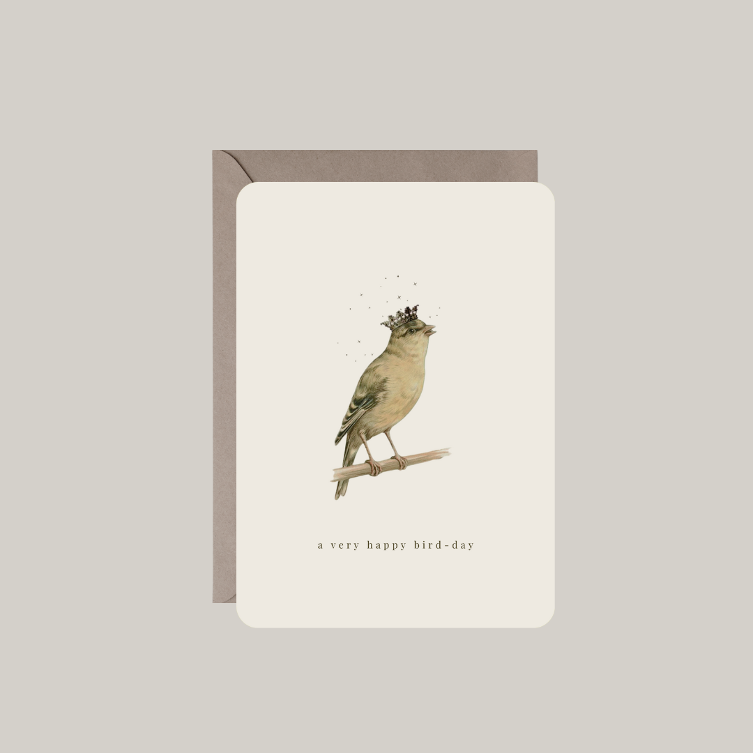 kaart-verjaardag-vogel met kroontje