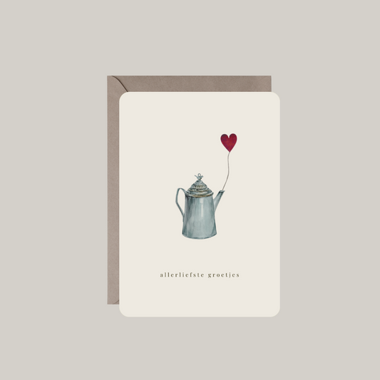 kaart-theepot met rood hartje