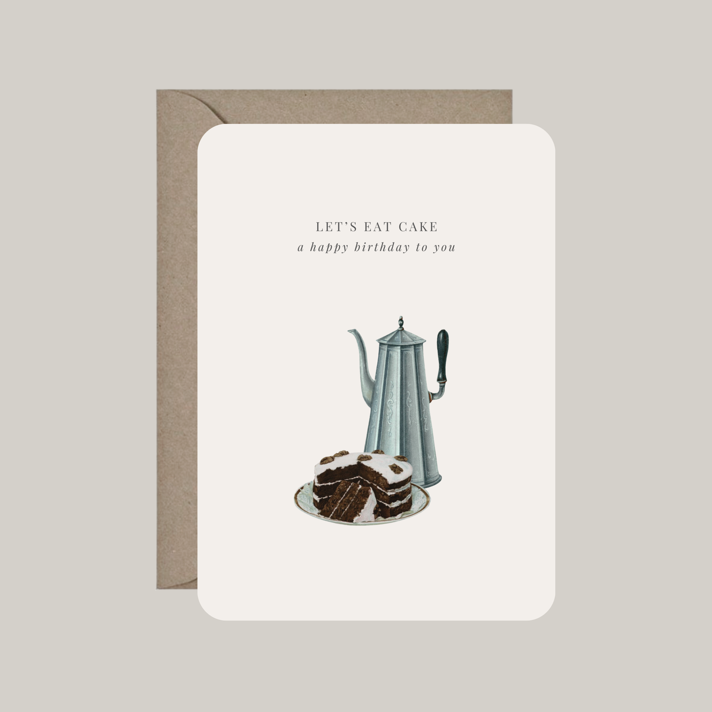 Kaart met envelop | let's eat cake