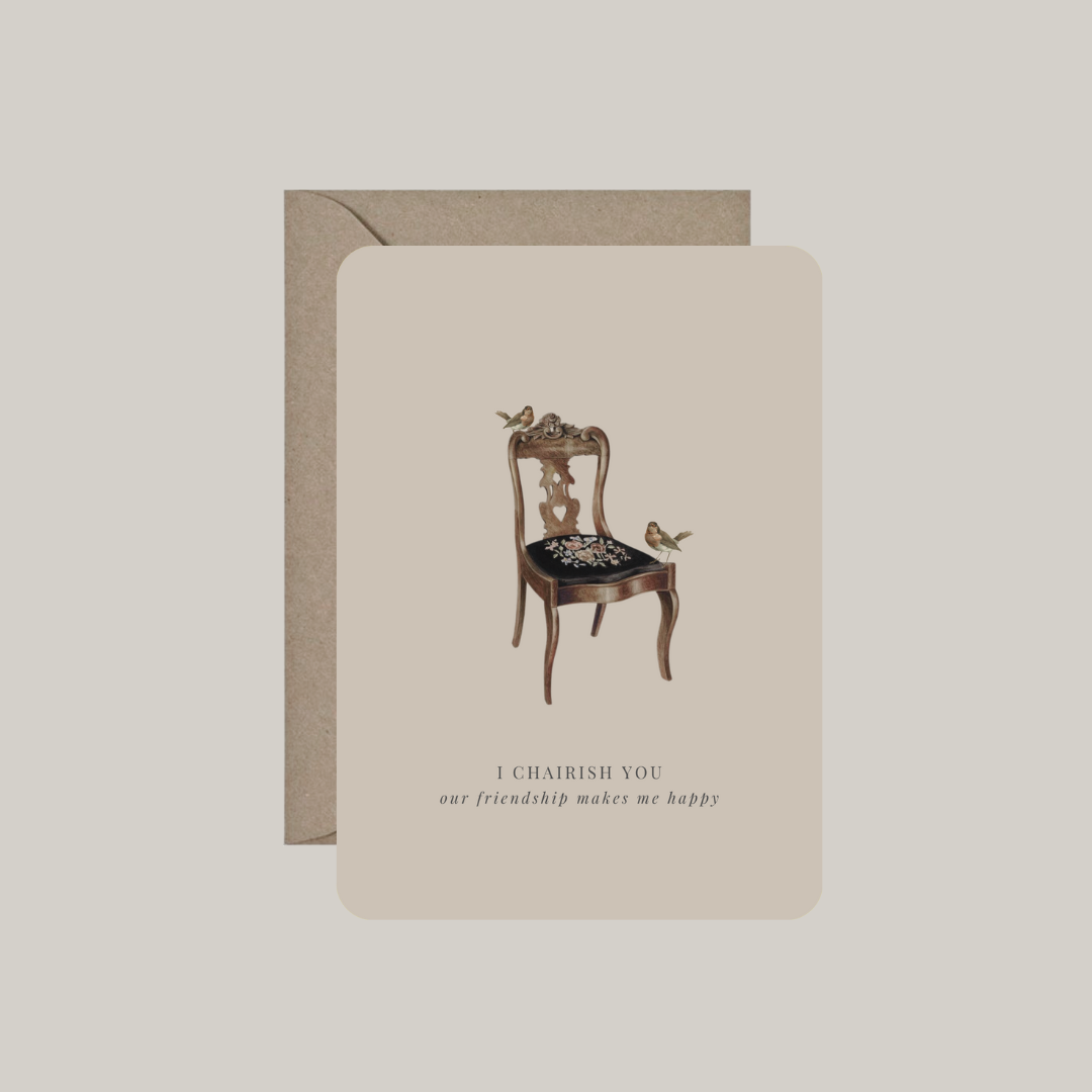 Kaart met envelop | I chairish you - our friendship makes me happy