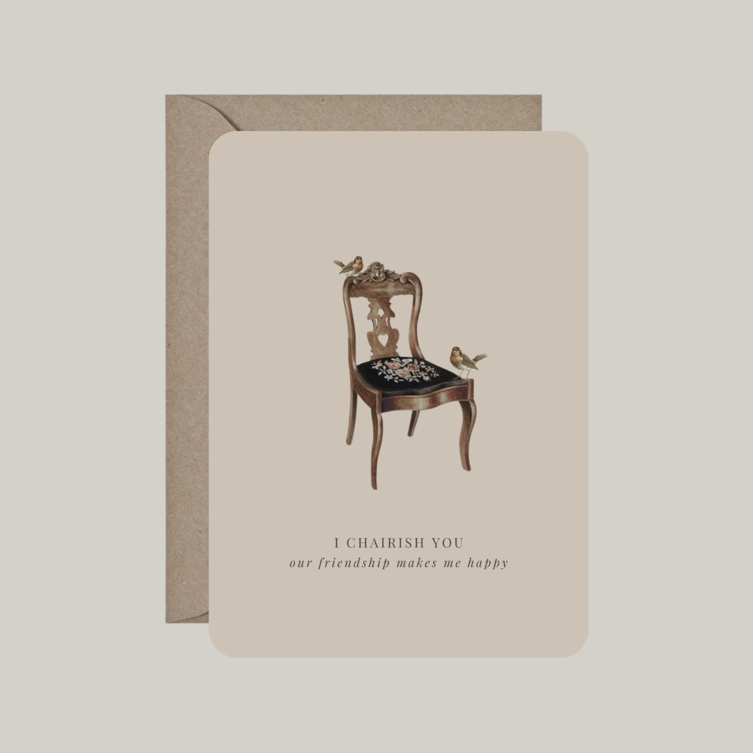 Kaart met envelop | I chairish you - our friendship makes me happy
