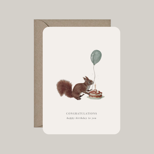 Kaart met envelop | congratulations - happy birthday to you