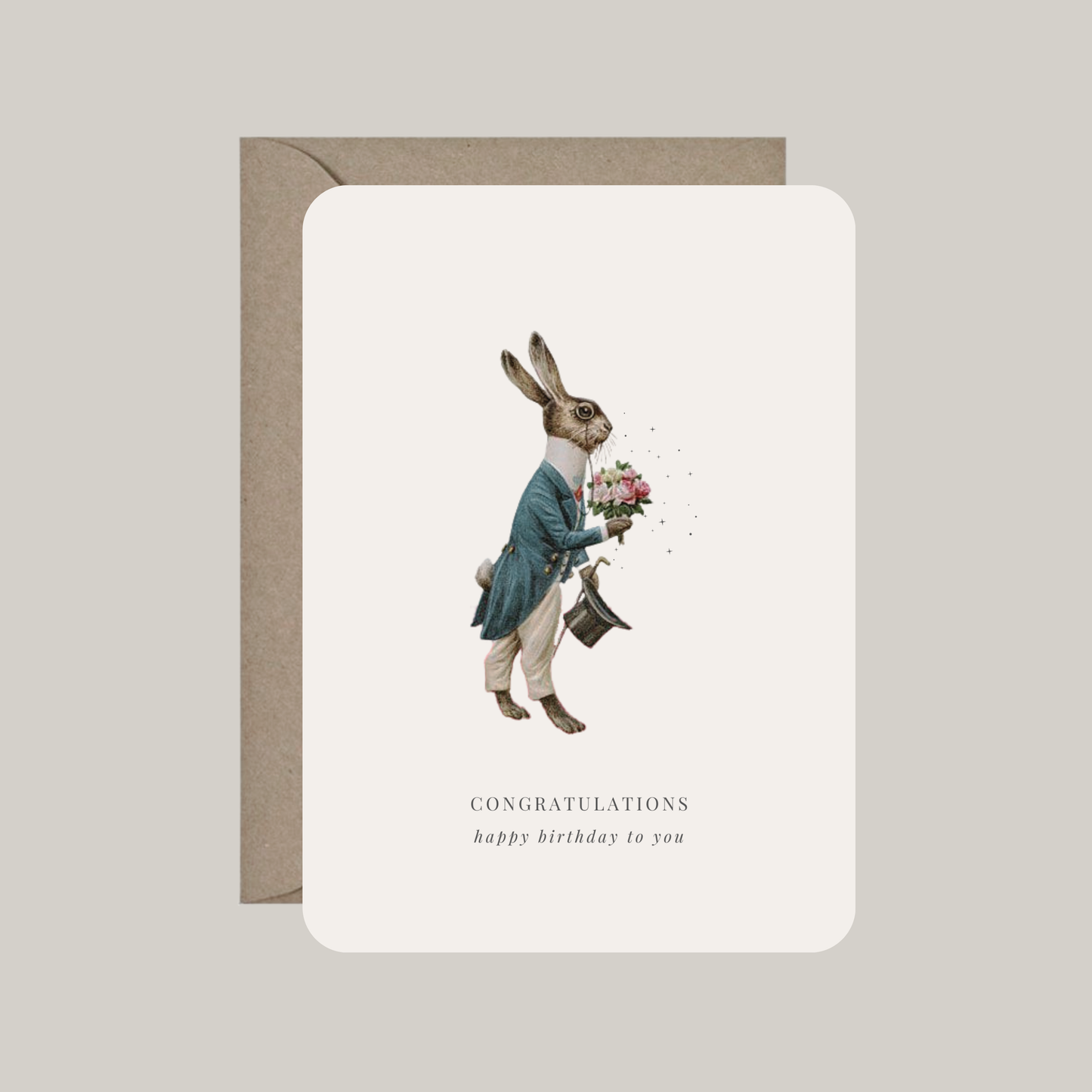 Kaart met envelop | congratulations - happy birthday to you