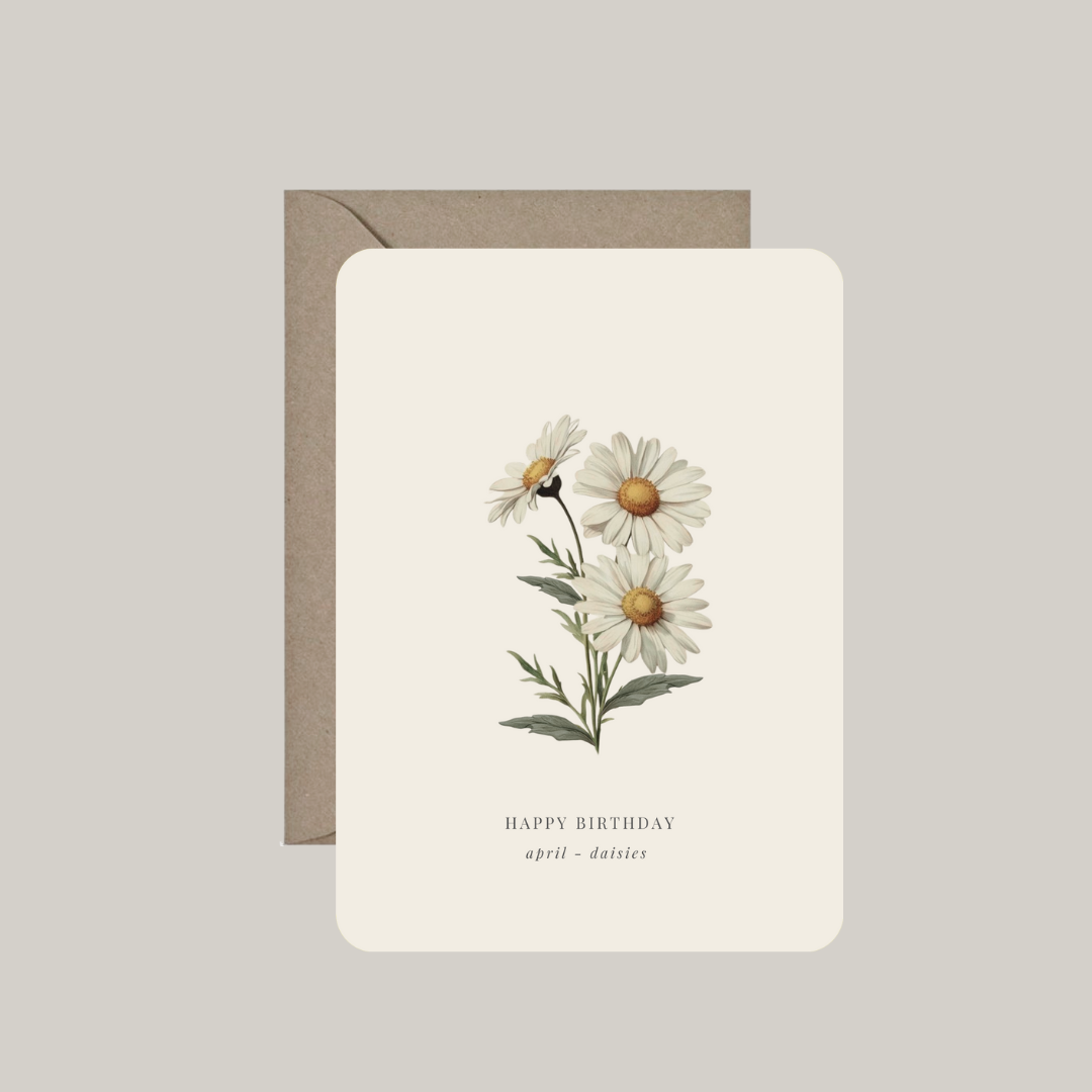 Kaart met envelop | geboortebloem april