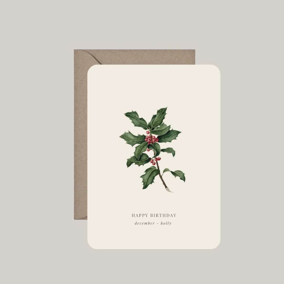 Kaart met envelop | geboortebloem december