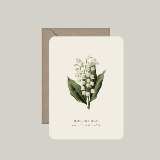 Kaart met envelop | geboortebloem mei