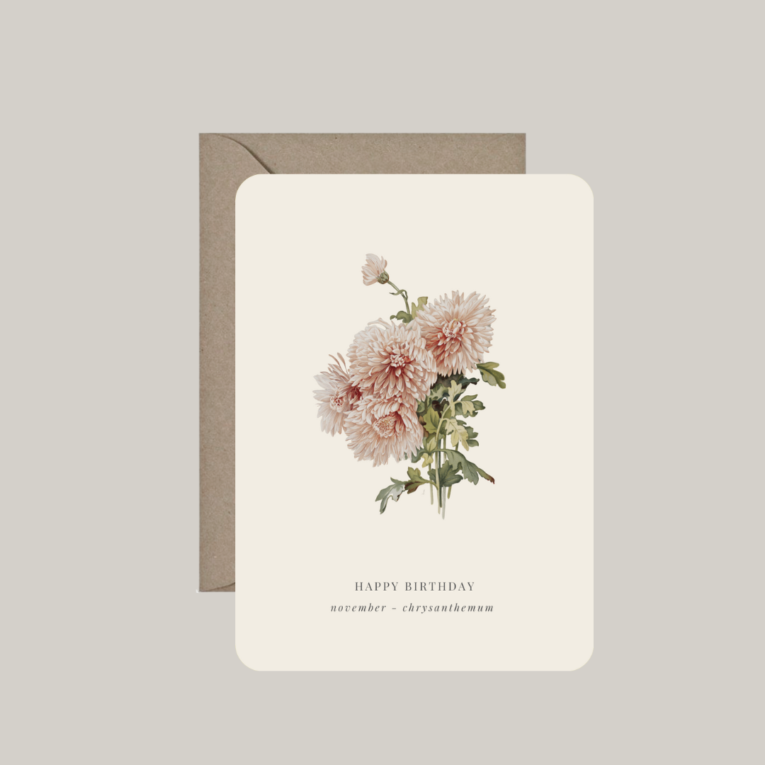 Kaart met envelop | geboortebloem november