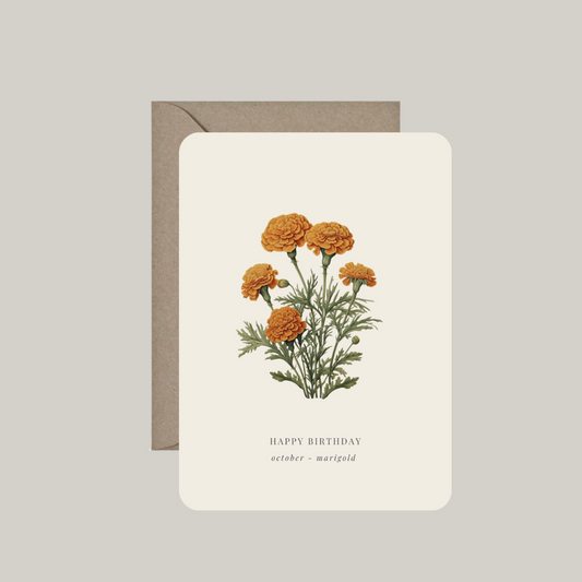 Kaart met envelop | geboortebloem oktober