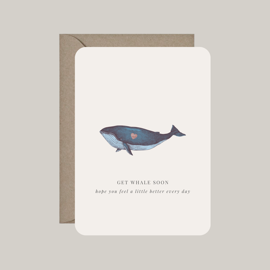 Kaart met envelop | get whale soon