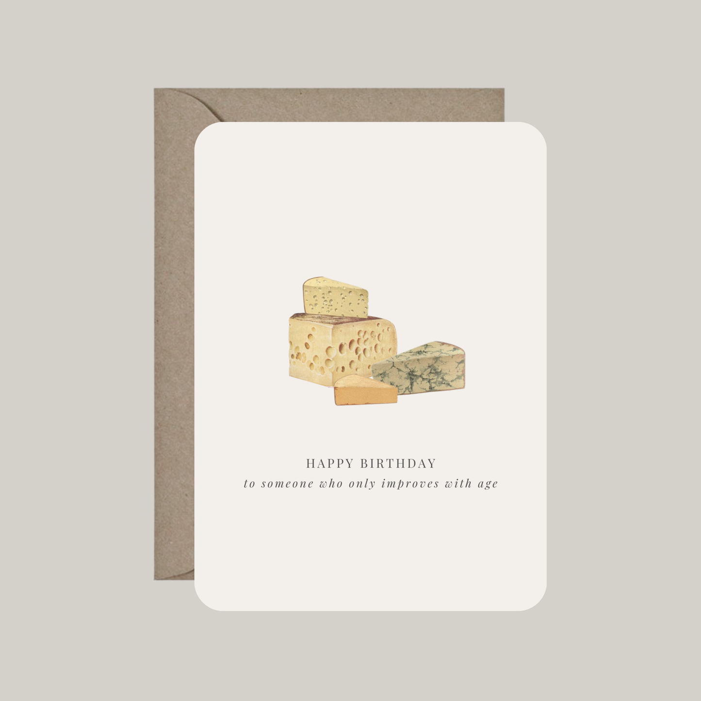Kaart met envelop | happy birthday to someone who only improves with age
