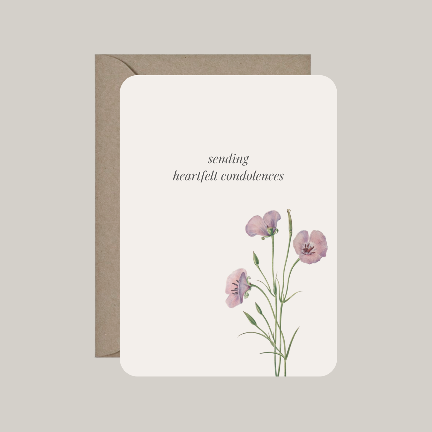 Kaart met envelop | sending heartfelt condolences