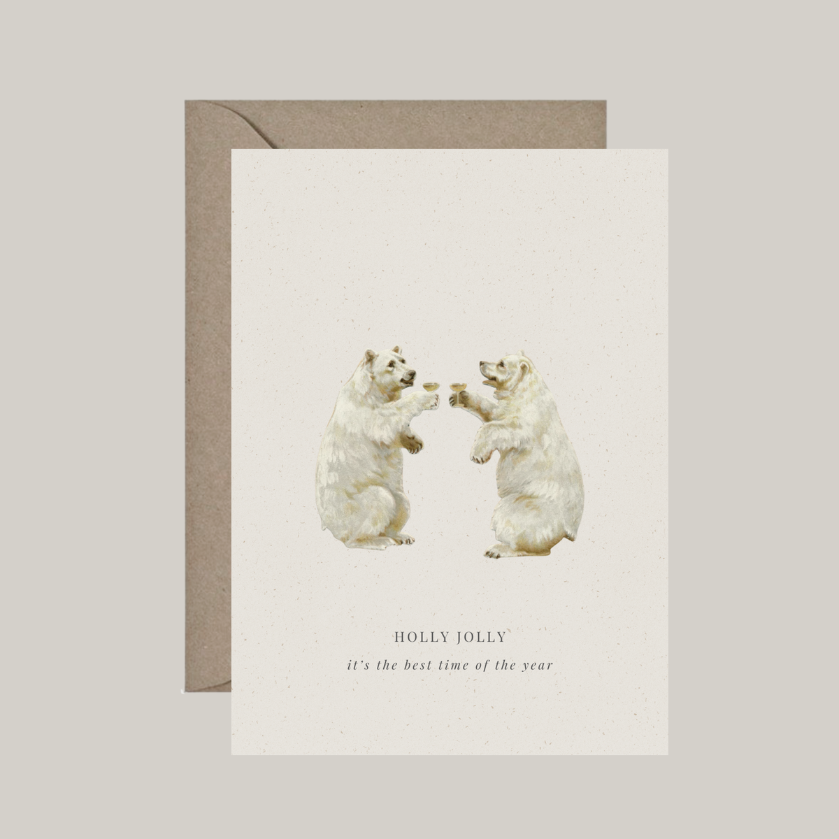 Gevouwen kaart met envelop | holly jolly - it's the best time of the year