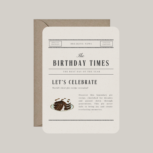 Kaart met envelop | the birthday times