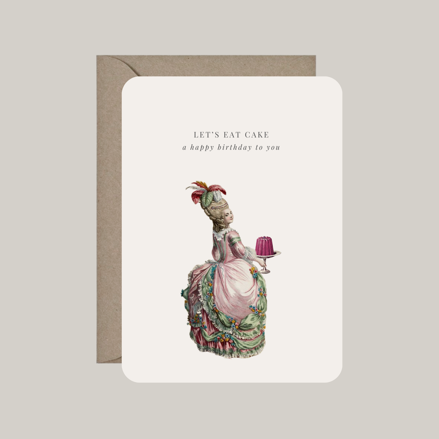 Kaart met envelop | let's eat cake