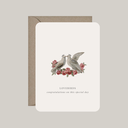 Kaart met envelop | lovebirds - congratulations on this special day