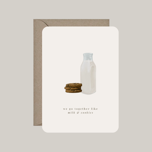 Card with envelope | you are the cookie to my milk