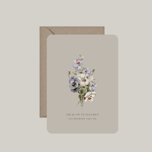 Kaart met envelop | om je op te fleuren - een bloemetje voor jou