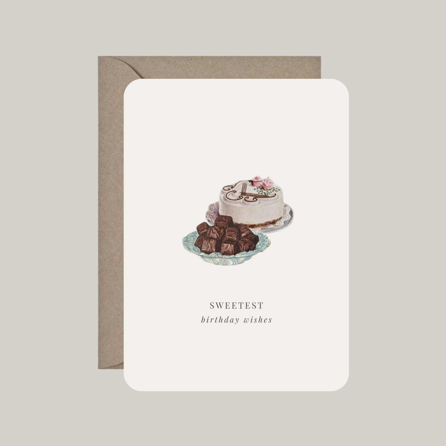 Kaart met envelop | sweetest birthday wishes