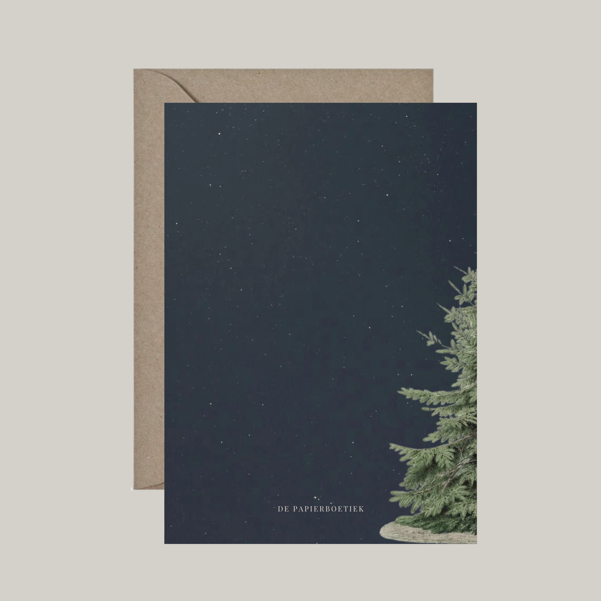 Gevouwen kaart met envelop | midden in de winternacht