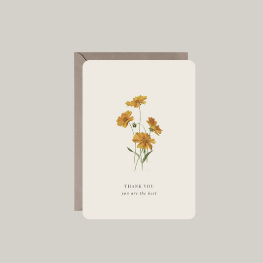 kaart-oranje bloemen