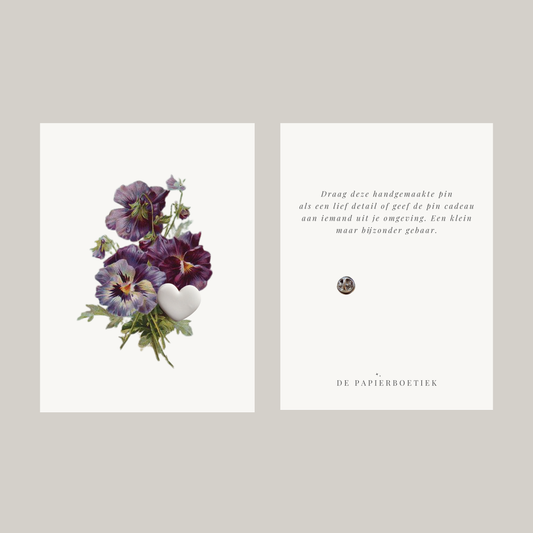 Kaartje met pin | viooltjes