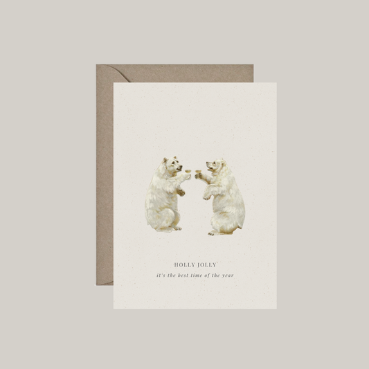 Dubbele kaart met envelop | holly jolly - it's the best time of the year