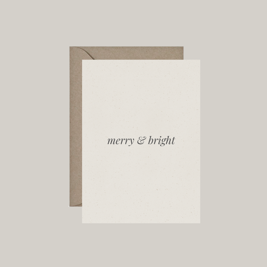 Dubbele kaart met envelop | merry & bright
