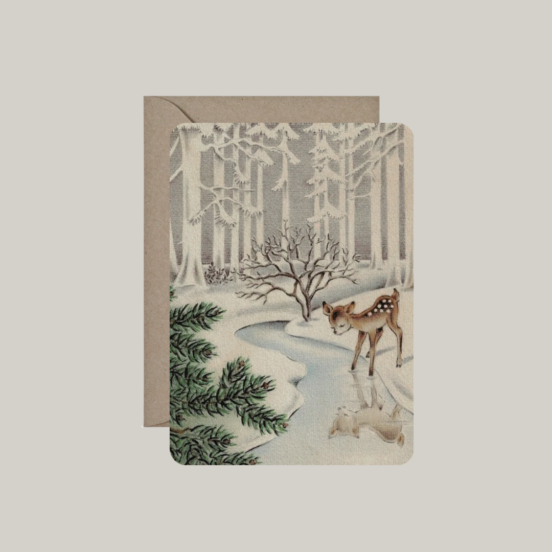 Kaart met envelop | winters tafereeltje