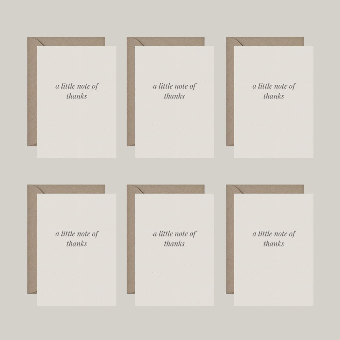 Set van 6 dubbele kaartjes met envelop | a little note of thanks