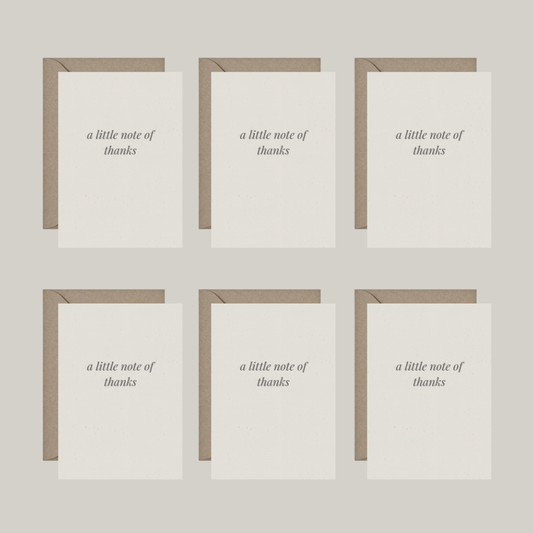 Set van 6 dubbele kaartjes met envelop | a little note of thanks