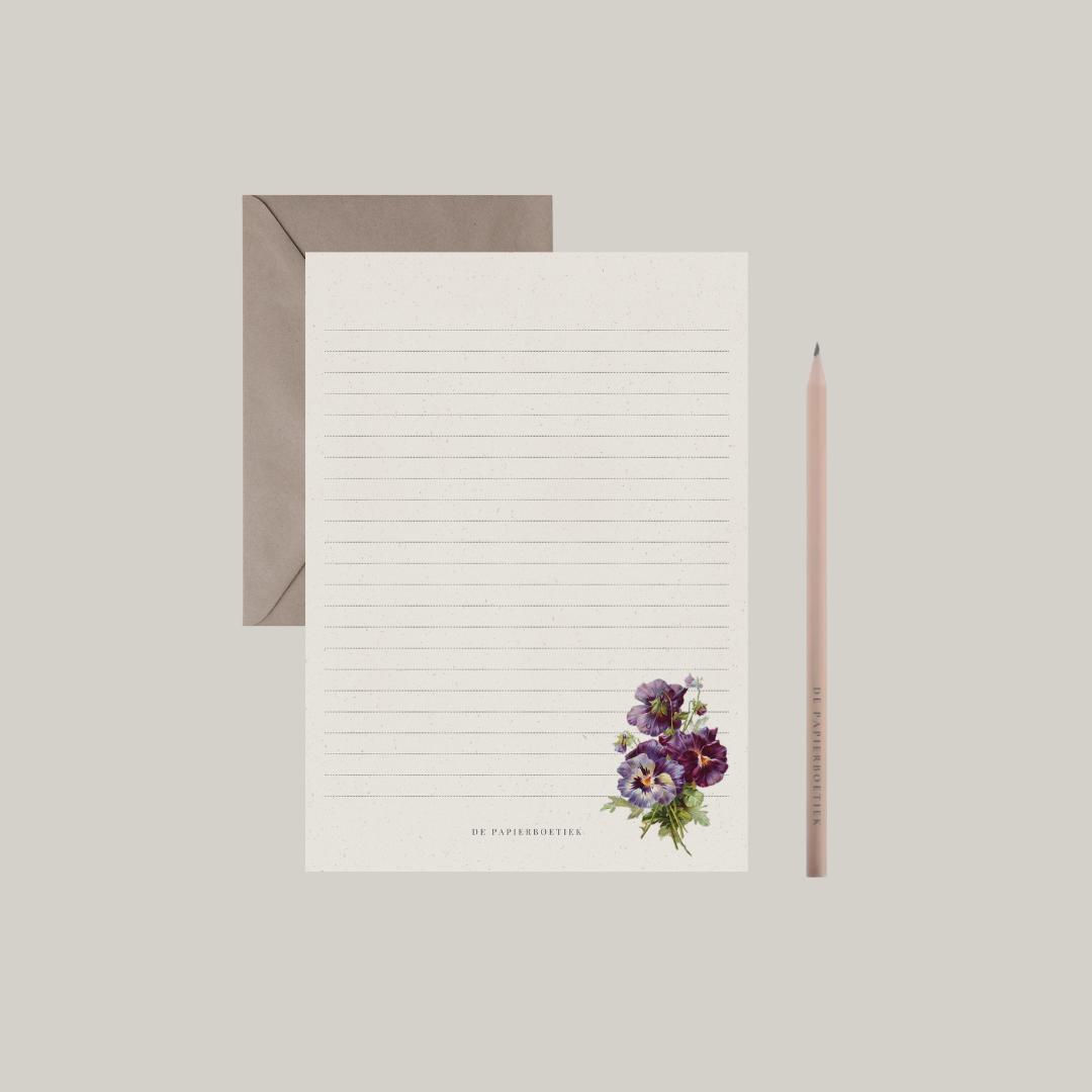 Stationery box | viooltjes