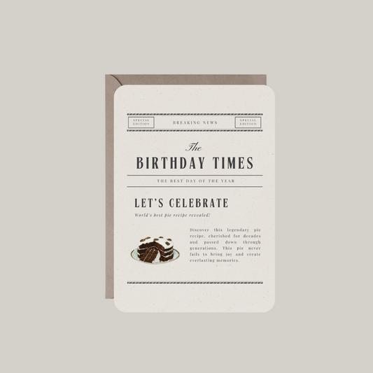 Kaart met envelop | the birthday times