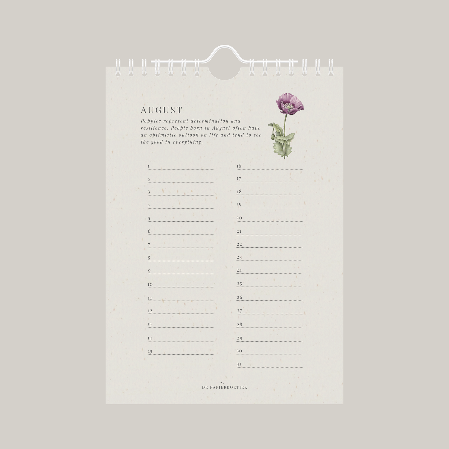 Verjaardagskalender | geboortebloemen
