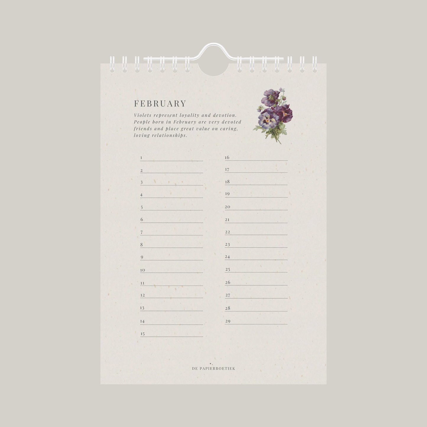 Verjaardagskalender | geboortebloemen