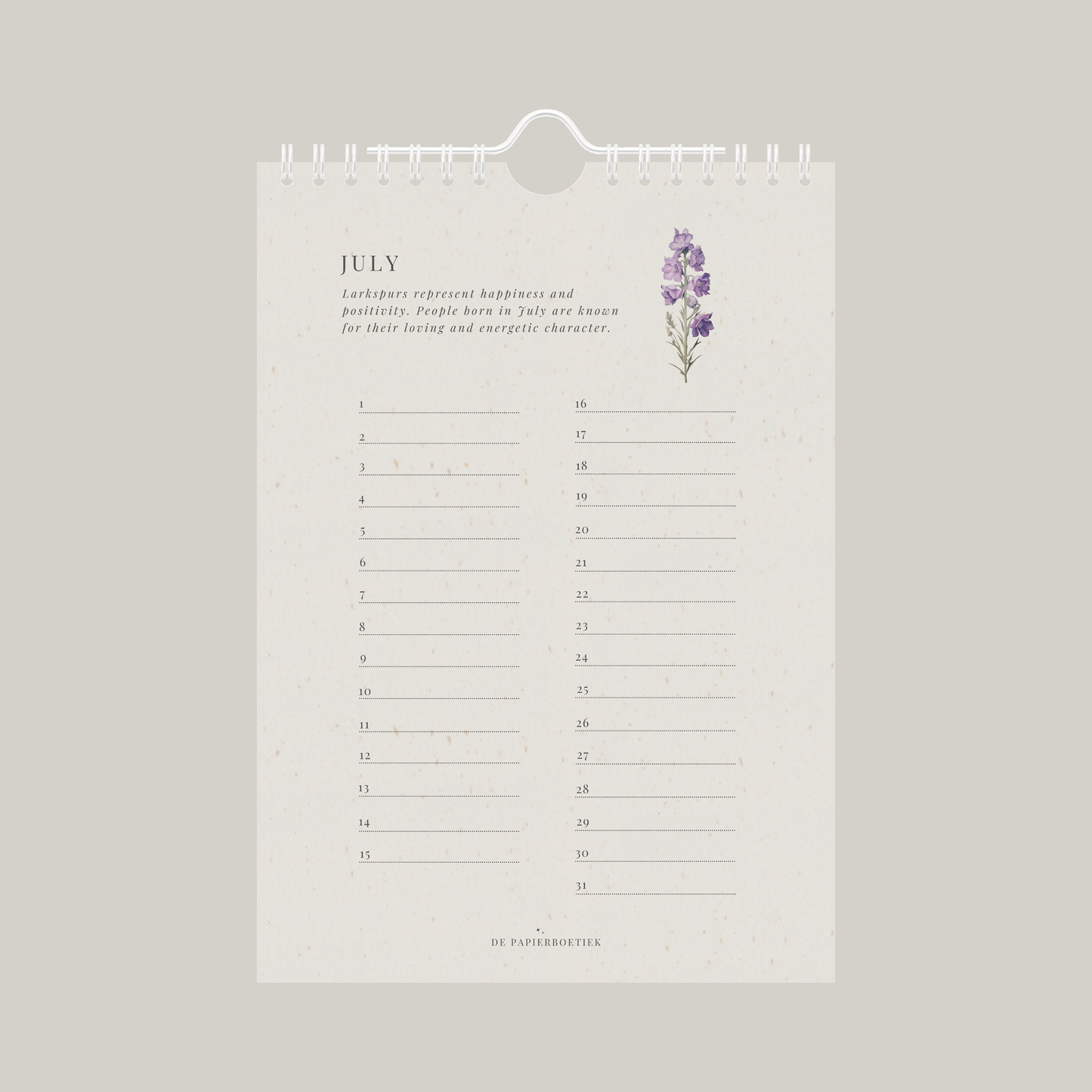 Verjaardagskalender | geboortebloemen