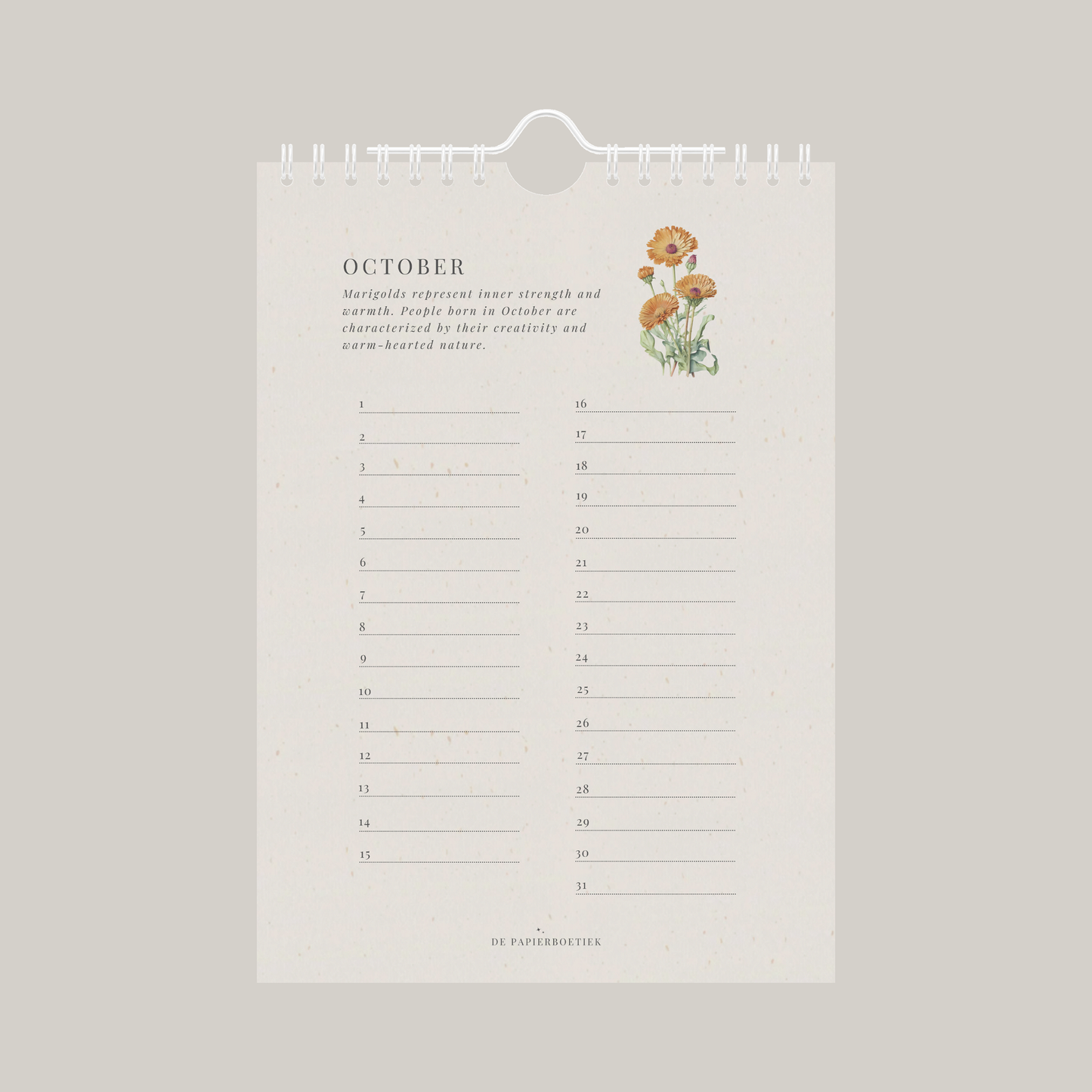 Verjaardagskalender | geboortebloemen