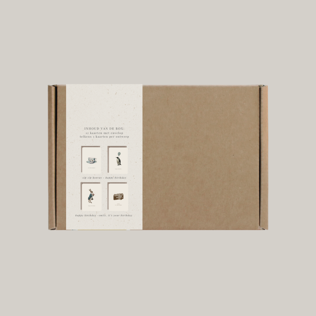 Verjaardagswensen | 12 kaarten met envelop