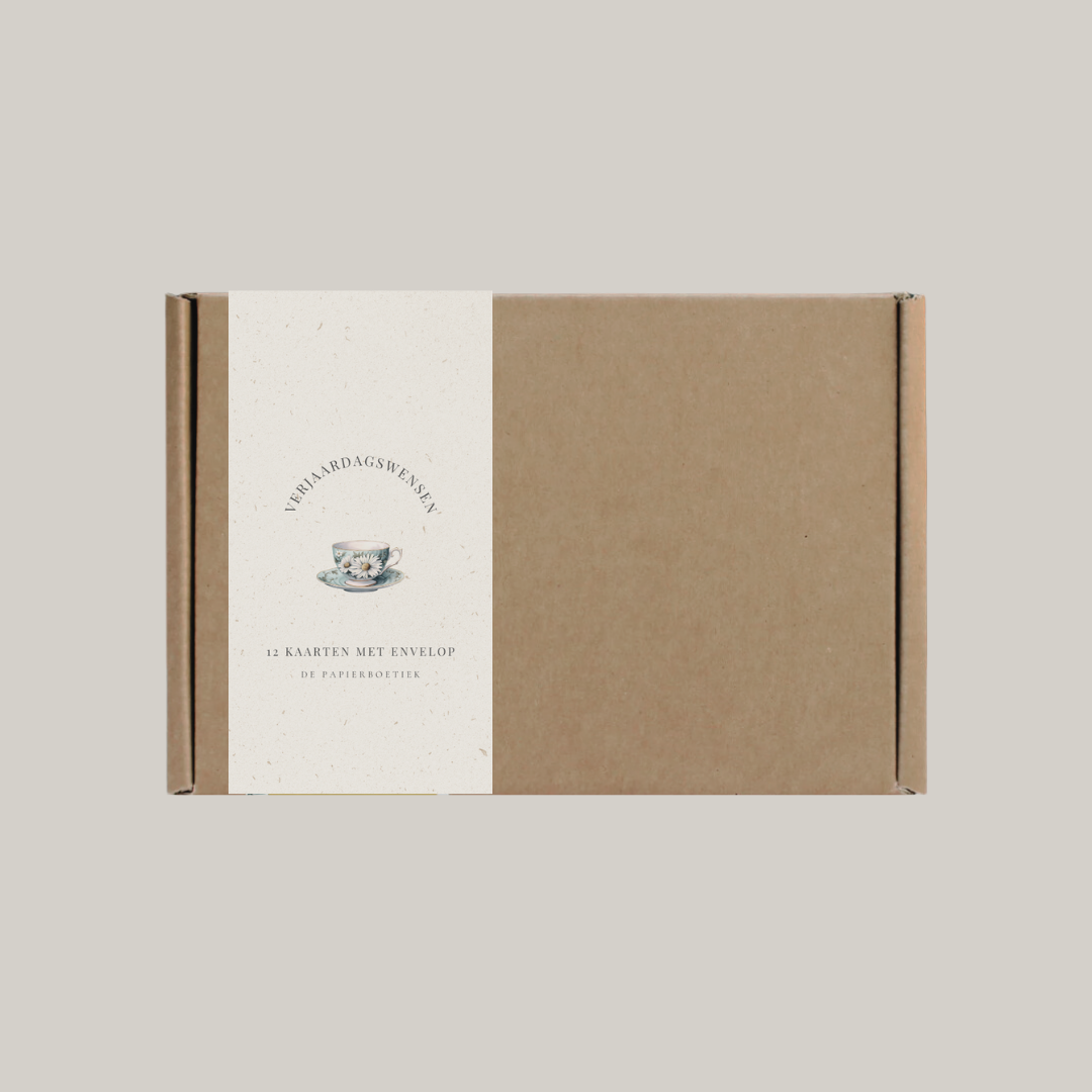 Verjaardagswensen | 12 kaarten met envelop